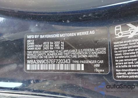 2014 BMW 428I xDrive z USA, uszkodzony, nr VIN WBA3N9C57EF720343